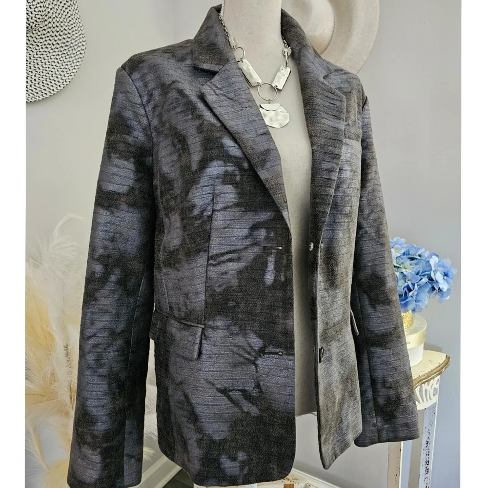 XL Chi by Falsi Brown Silver Metallic Elegant Blazer